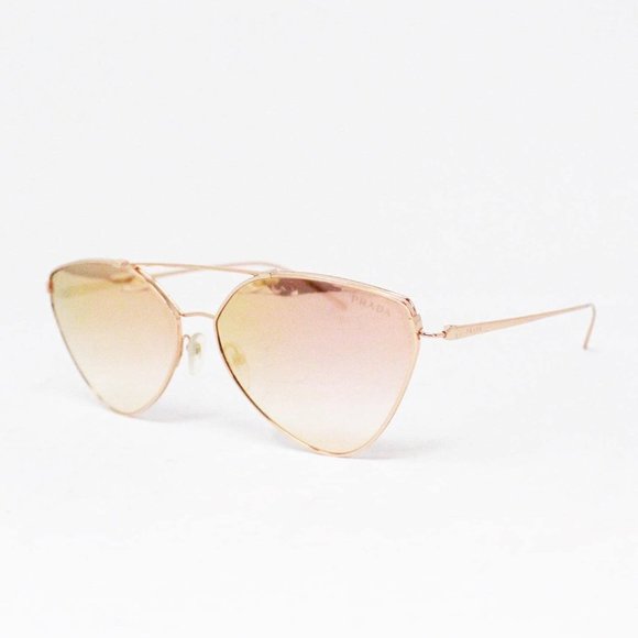 PRADA #38001 Gold & Pink Mirrored Aviator Sunglasses - Picture 1 of 10